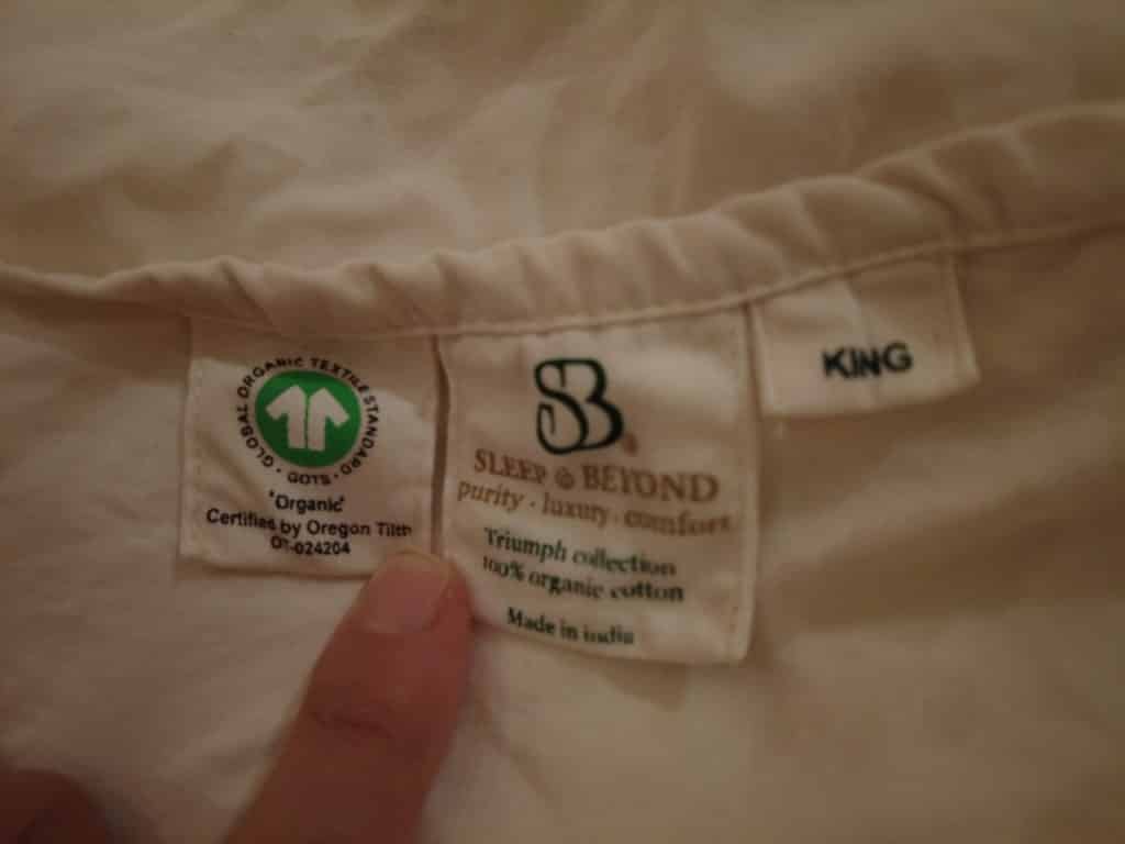 GOTS certified organic cotton sheets.