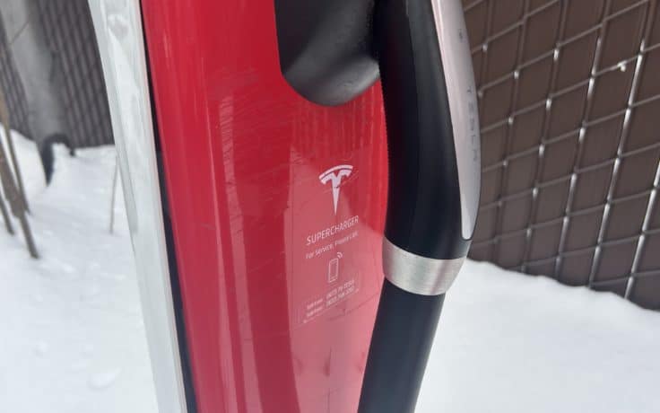 Tesla supercharger up close view