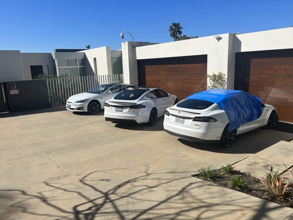 Tesla model s parked in CA